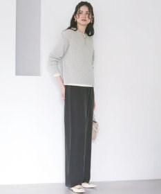 23区 【SLOW/一部店舗限定】キュプラフィブリルクロス サイドライン ワイドパンツ