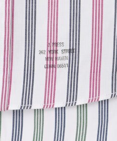 J.PRESS MEN オーガニックコットンダブルチューブマルチストライプシャツ