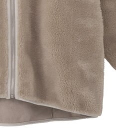 earth music&ecology 【リバーシブル】ノーカラーフェイクムートンコート