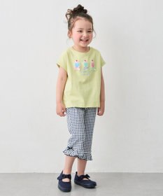 ANY KIDS 【綿100%】ひんやり フレンチスリーブ サガラ刺繡Tシャツ