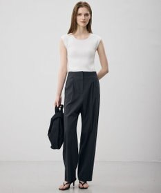 ICB 【CLASSY.掲載】オーガニックコットンリブ フレンチスリーブニット