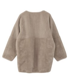 earth music&ecology 【リバーシブル】ノーカラーフェイクムートンコート