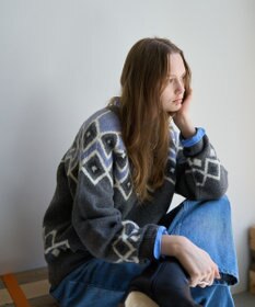 AMERICAN HOLIC フェアアイル柄ニットプルオーバー