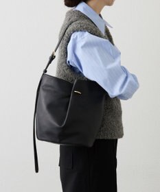 russet ツイードスカーフ付きレザー2WAYショルダーバッグ(CE-1632)