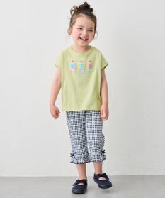 ANY KIDS 【綿100%】ひんやり フレンチスリーブ サガラ刺繡Tシャツ