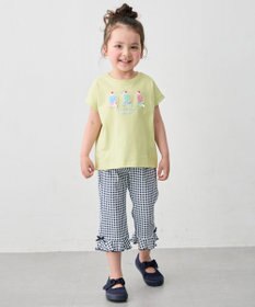 ANY KIDS 【綿100%】ひんやり フレンチスリーブ サガラ刺繡Tシャツ