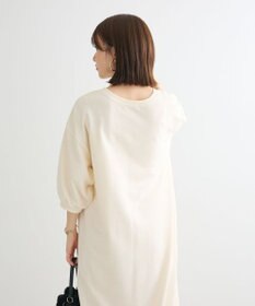 Green Parks ７分袖裏毛ドッキングロゴワンピース