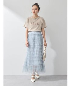 earth music&ecology 襟パール刺繍ロゴＴシャツ