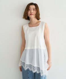 YECCA VECCA 2wayアシメデザインノースリーブブラウス