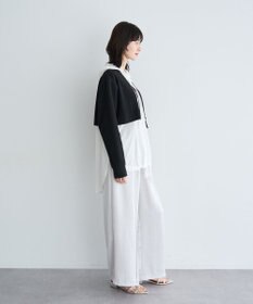 YECCA VECCA ZIPニットレイヤードフーディーシャツ