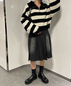 WEGO ハーフジップニットプルオーバー