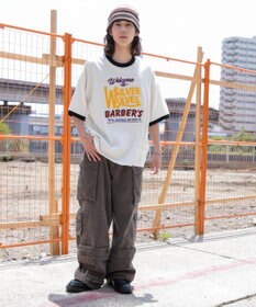 WEGO モチーフ刺繍リンガーT