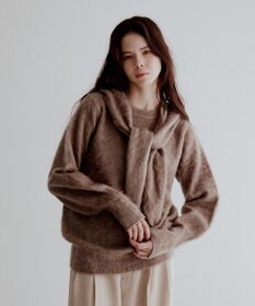 CRAFT STANDARD BOUTIQUE フードストール付きニットプルオーバー