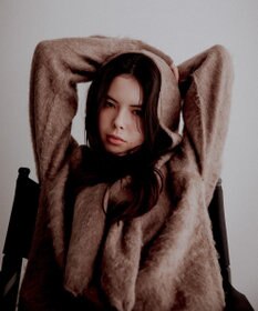 CRAFT STANDARD BOUTIQUE フードストール付きニットプルオーバー