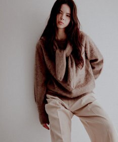 CRAFT STANDARD BOUTIQUE フードストール付きニットプルオーバー