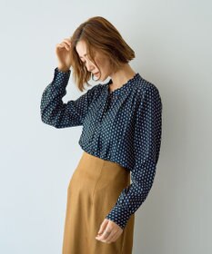 YECCA VECCA ジオメ柄ボウタイブラウス