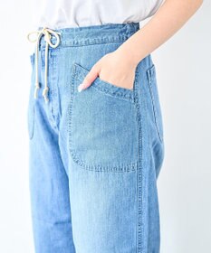 caqu FS linen easy wide リネンウエストゴムワイドストレート