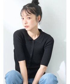 earth music&ecology リブコンパクトカーディガン