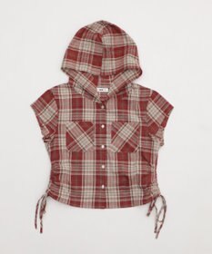 WEGO フードチェックコンパクトシャツ