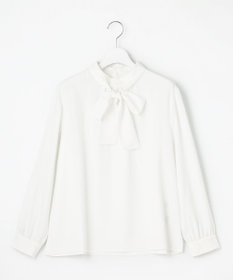 J.PRESS LADIES S 【洗える】ヌーディスバックサテン ボウタイ ブラウス