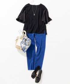 23区 【洗える】リネンレーヨンストレッチ テーパード パンツ