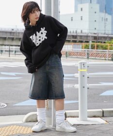 WEGO 【ユニセックス着用ITEM/裏起毛/SMLサイズ展開】リラックスフィットスプレーグラフィックパーカー