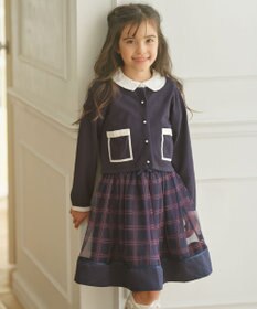 組曲 KIDS 【110-140cm】リボンインターシャニット カーディガン