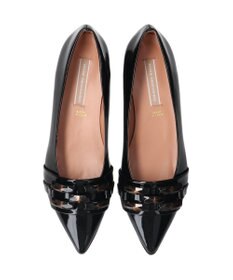 INTER-CHAUSSURES 【INTER-CHAUSSURES】ポインテッドローヒールバックルパンプス