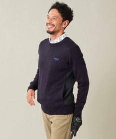 23区GOLF 【MEN】【ウォッシャブル】サドルショルダー クルーニット
