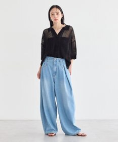 earth music&ecology レーシースキッパーポロニットプルオーバー