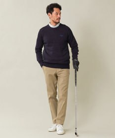 23区GOLF 【MEN】【ウォッシャブル】サドルショルダー クルーニット