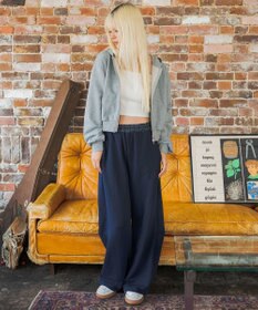 WEGO 【ウエストゴム】スウェットカーブデザインパンツ
