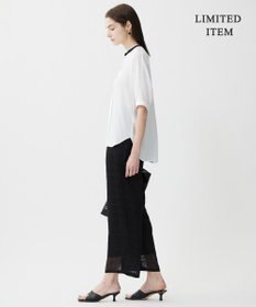 ICB 【人気のため新色追加・WEB限定・接触冷感・UVケア・速乾・洗える】BackSatinAmunzen 5分袖キーネックブラウス