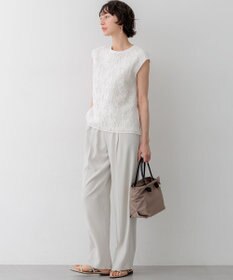 23区 【接触冷感/UVカット/吸水速乾】ストレッチジョーゼット ワイド パンツ