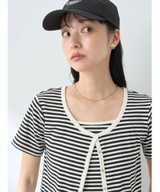 earth music&ecology ＳＥＴ２点ボーダーカーディガン＋キャミ