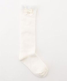 ANY KIDS リボン柄 ジャガード ハイソックス