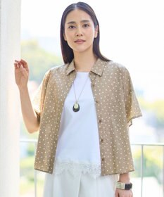自由区 【WEB&一部店舗限定・サラリ触感】コットンサッカープリント シャツ