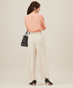 ANY SIS L 【洗える】バイカラーラッフルボウ ブラウス