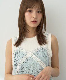 earth music&ecology 花柄プリントボーラー刺繍ミニキャミドレス