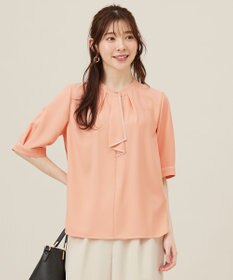 ANY SIS L 【洗える】バイカラーラッフルボウ ブラウス