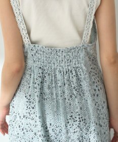 earth music&ecology 花柄プリントボーラー刺繍ミニキャミドレス