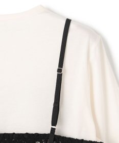 UNFILO 【2点セット】ラッセルレース キャミレイヤード Tシャツ