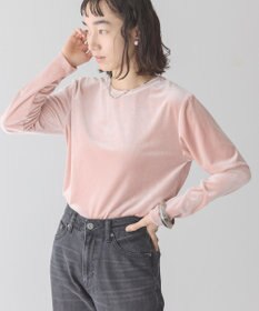 AMERICAN HOLIC ベロアクルーネックカットプルオーバー