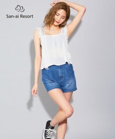 San-ai Resort（三愛水着楽園） 【SALE】【San-ai Resort】無地×レース トップス M