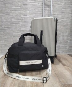 style code 【Ungrid/アングリッド】撥水軽量ソフトナイロン ロゴテープ折り畳みラージ　トラベルボストンバッグ(33L）