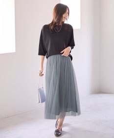 ANY 【ウエストゴム】シャイニーチュールスカート