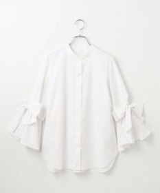 #Newans 【洗濯機可能/シワになりにくい】リボンカフスブラウス