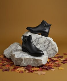 Pointer 本革ベルト付きエンジニアショートブーツ