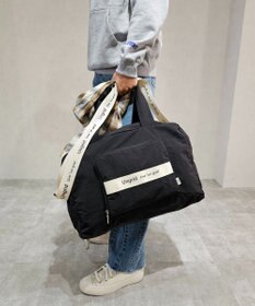 style code 【Ungrid/アングリッド】撥水軽量ソフトナイロン ロゴテープ折り畳みラージ　トラベルボストンバッグ(33L）