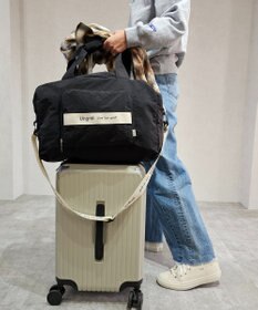 style code 【Ungrid/アングリッド】撥水軽量ソフトナイロン ロゴテープ折り畳みラージ　トラベルボストンバッグ(33L）